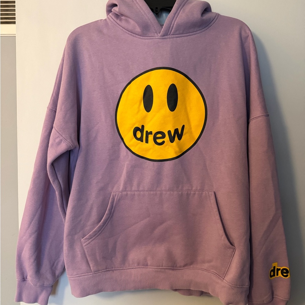 DREW Lavender Hoodie with Yellow Emblem